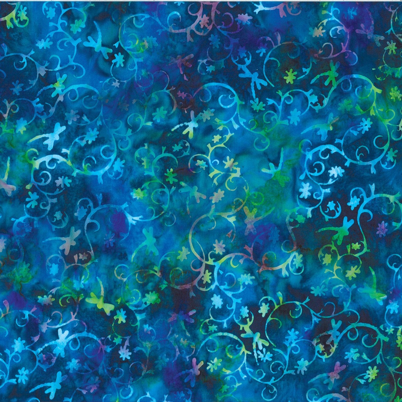 Fabric Hoffman Sapphire Daisy Chain Susan Claire Bali Batiks by the Quarter Yard SC3H-230